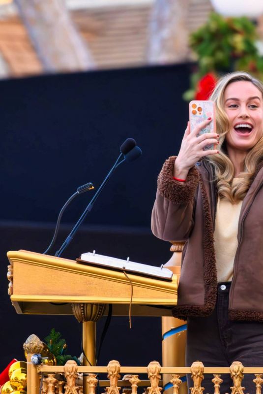 BRIE LARSON Doing a Soundcheck for Disneyland Candlelight 2023 in Anaheim 12/02/2023