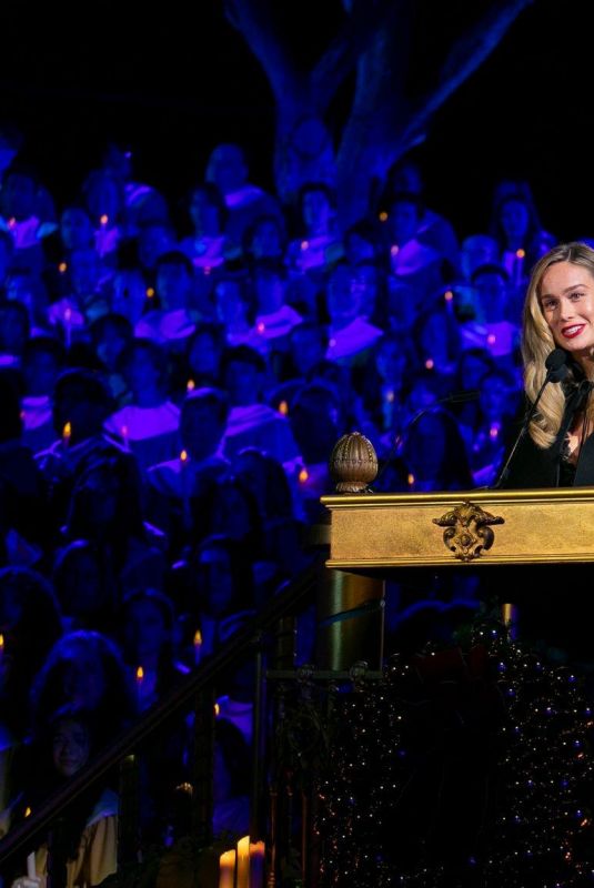 BRIE LARSON Narrating at Candlelight Ceremony and Processional at Disneyland Park in Anaheim 12/03/2023
