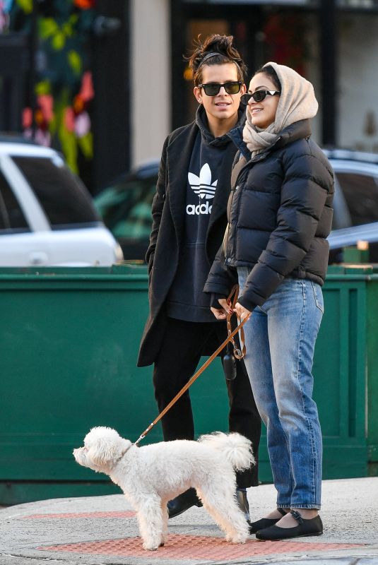 CAMILA MENDES and Rudy Mancuso Out with Their Dog in New York 12/29/2023