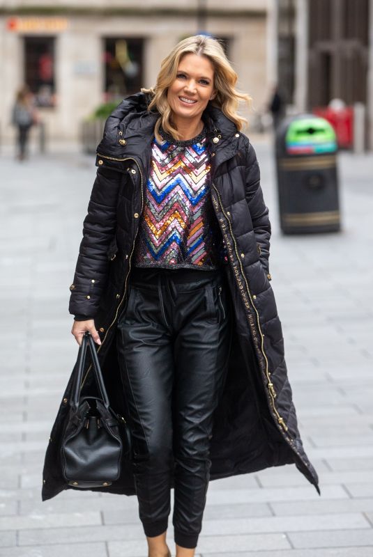 CHARLOTTE HAWKINS Leaves Global Studios Heart Breakfast Show in London 12/13/2023