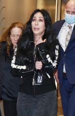 CHER Leaves NBC Studios at 30 Rockefeller Plaza in New York 12/06/2023