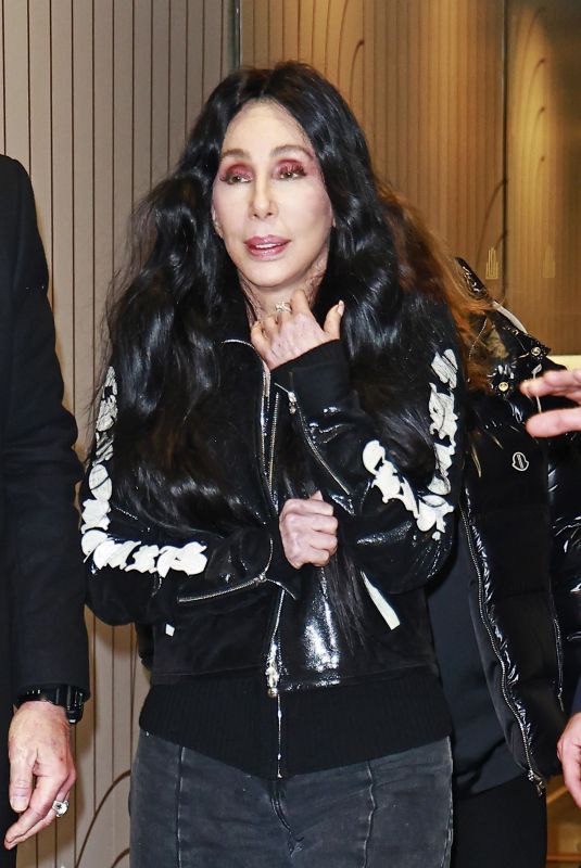 CHER Leaves NBC Studios at 30 Rockefeller Plaza in New York 12/06/2023