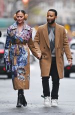 CHRISSY TEIGEN and John Legend Arrives at Rockefeller Center in New York 12/27/2023