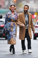 CHRISSY TEIGEN and John Legend Arrives at Rockefeller Center in New York 12/27/2023