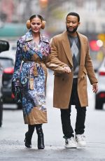 CHRISSY TEIGEN and John Legend Arrives at Rockefeller Center in New York 12/27/2023