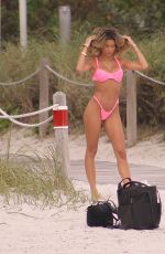 CINDY PRADO in a Pink Bikini at a Beach in Miami 12/04/2023