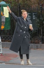 CLAIRE DANES Out to Hail a Taxi in New York 12/08/2023