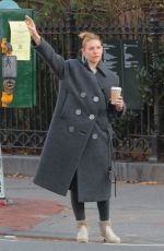 CLAIRE DANES Out to Hail a Taxi in New York 12/08/2023