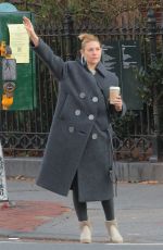 CLAIRE DANES Out to Hail a Taxi in New York 12/08/2023