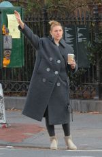 CLAIRE DANES Out to Hail a Taxi in New York 12/08/2023