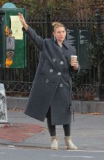 CLAIRE DANES Out to Hail a Taxi in New York 12/08/2023