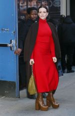 CLAIRE FOY Arrives and Leaves Good Morning America in New York 12/13/2023