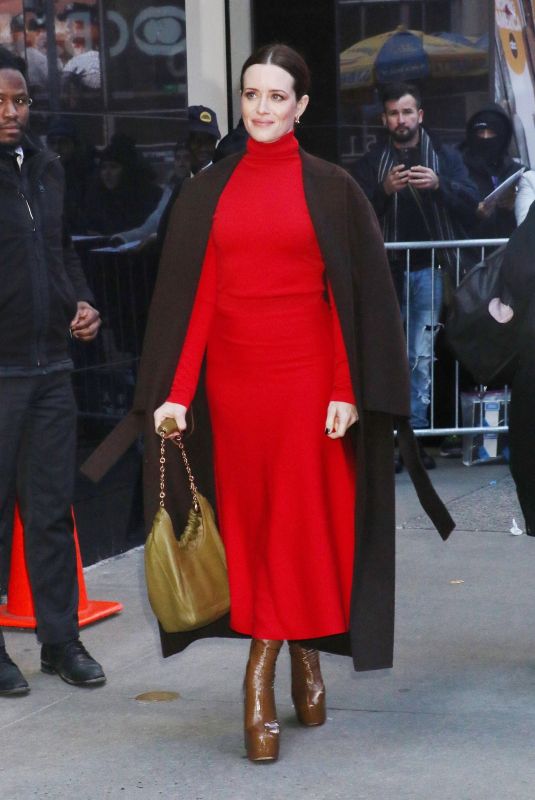 CLAIRE FOY Arrives and Leaves Good Morning America in New York 12/13/2023