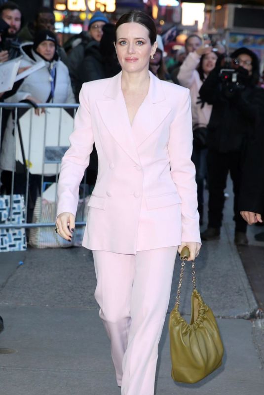 CLAIRE FOY Arrives at Good Morning America Studio in New York 12/13/2023