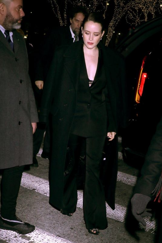 CLAIRE FOY Arrives at Tonight Night Show Starring Jimmy Fallon in New York 12/14/2023