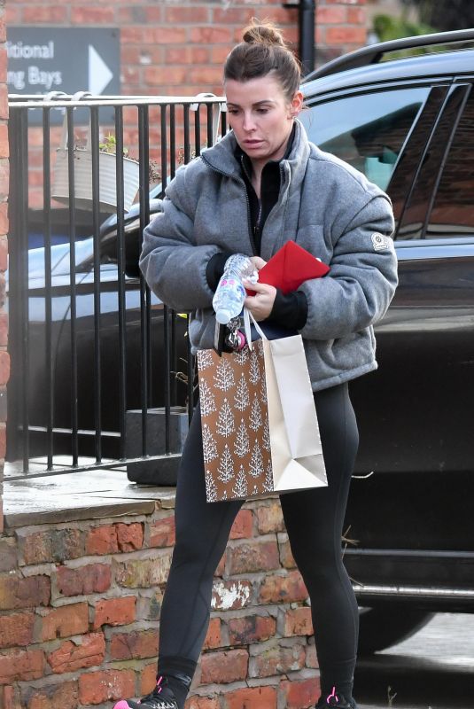 COLEEN ROONEY Carrying Gifts for Her Trainer at Cheshire Gym 12/08/2023