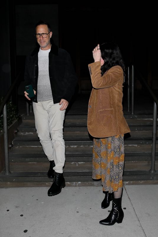 COURTENEY COX Out for Dinner with a Friend at Baltaire Restaurant in Los Angeles 12/11/2023