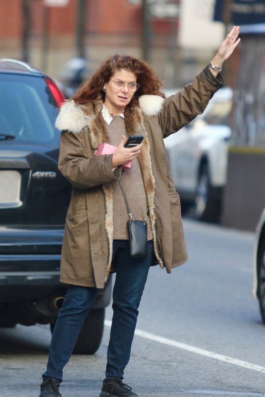 DEBRA MESSING Hailing a Cab in New York 12/26/2023