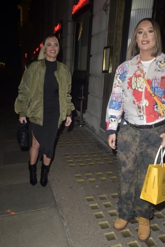 DEMI SIMS and MEGAN BARTON HANSON Leaves Lanagans Brasserie in London 11/30/2023