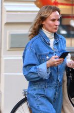 DIANE KRUGER in Denim Jumpsuit Out in New York 11/16/2023