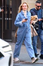 DIANE KRUGER in Denim Jumpsuit Out in New York 11/16/2023