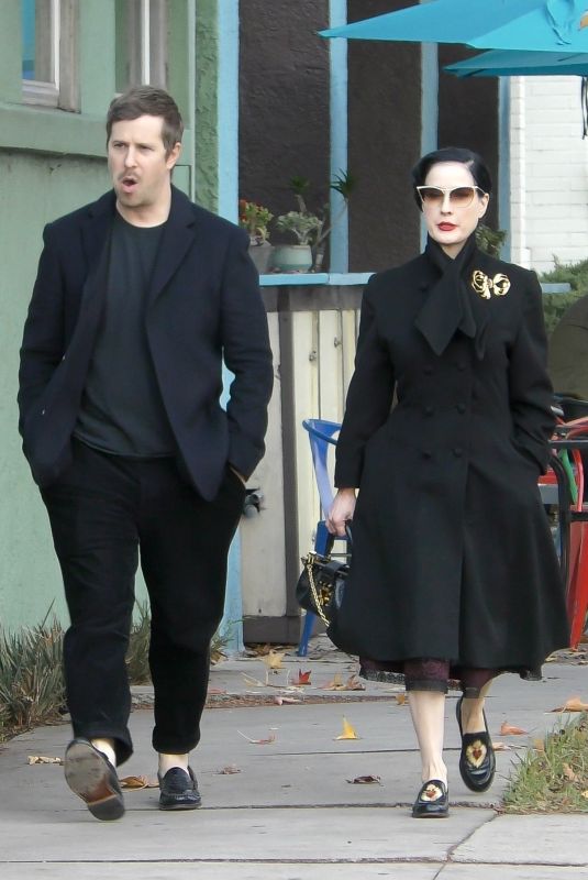 DITA OVN TEESE and Adam Rajcevich Out for a Lunch Date on Christmas Eve in Los Feliz 12/24/2023