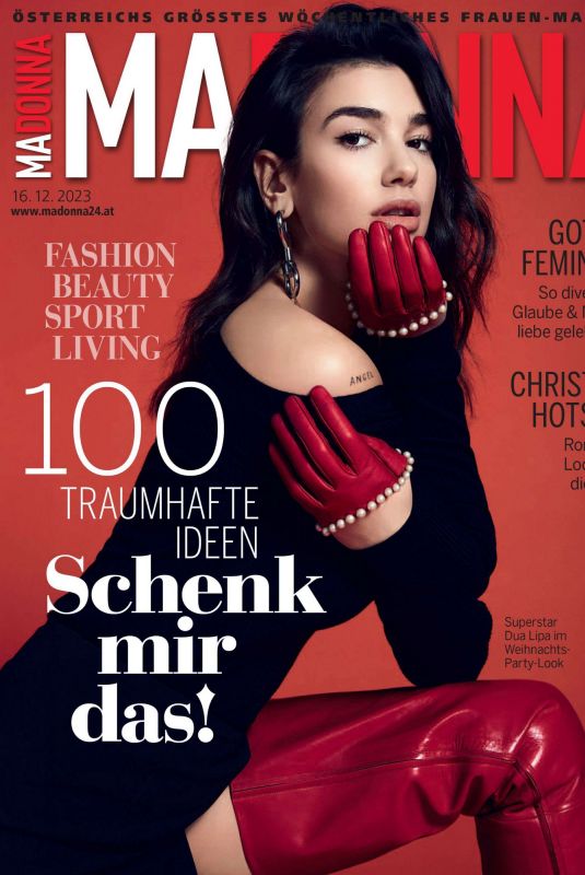 DUA LIPA on the Cover of Madonna Magazine, December 2023