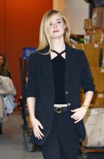 ELLE FANNING Arrives at Live with Kelly & Mark in New York 12/04/2023