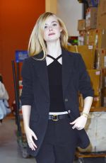 ELLE FANNING Arrives at Live with Kelly & Mark in New York 12/04/2023