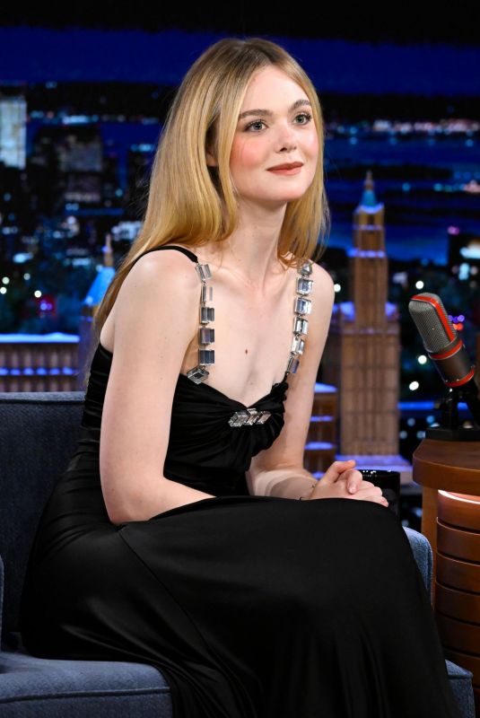 ELLE FANNING at Tonight Show Starring Jimmy Fallon in New York 12/11/2023