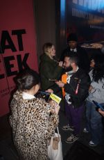ELLE FANNING Signing Autographs Outside Hayes Theatre at Broadway in Manhattan 12/26/2023
