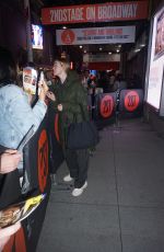 ELLE FANNING Signing Autographs Outside Hayes Theatre at Broadway in Manhattan 12/26/2023
