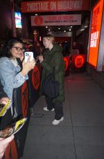 ELLE FANNING Signing Autographs Outside Hayes Theatre at Broadway in Manhattan 12/26/2023