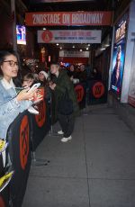 ELLE FANNING Signing Autographs Outside Hayes Theatre at Broadway in Manhattan 12/26/2023