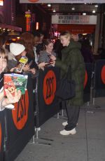 ELLE FANNING Signing Autographs Outside Hayes Theatre at Broadway in Manhattan 12/26/2023