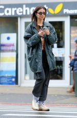 EMILY RATAJKOWSKI in a Custom T-shirt Out Getting Coffee in New York 12/18/2023