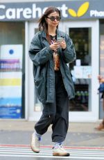 EMILY RATAJKOWSKI in a Custom T-shirt Out Getting Coffee in New York 12/18/2023