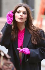 EMILY RATAJKOWSKI on the Set of a Commercia in New York 12/14/2023