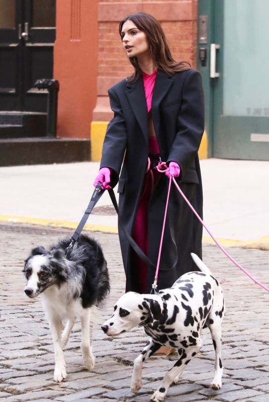 EMILY RATAJKOWSKI on the Set of a Commercia in New York 12/14/2023