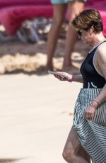 EMMA FORBES in Swimsuit on the Beach at Sandy Lane Hotel in Western Barbados 12/20/2023