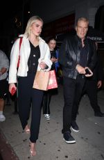 EMMA KROKDAL and Dolph Lundgren Leaves Dinner at Members in West Hollywood 12/17/2023