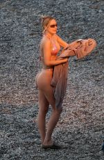 FREYA ALLAN in Bikinis Filming at a Beach in Greece 12/02/2023