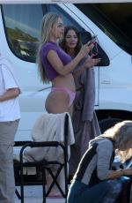 FREYA ALLAN in Bikinis Filming at a Beach in Greece 12/02/2023