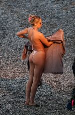 FREYA ALLAN in Bikinis Filming at a Beach in Greece 12/02/2023