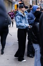GIGI HADID Visiting Bradley Cooper at a Food Truck in New York 12/06/2023