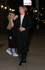 GRETA GERWIG Arrives at The Late Show in New York 12/14/2023