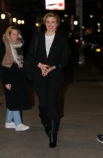 GRETA GERWIG Arrives at The Late Show in New York 12/14/2023