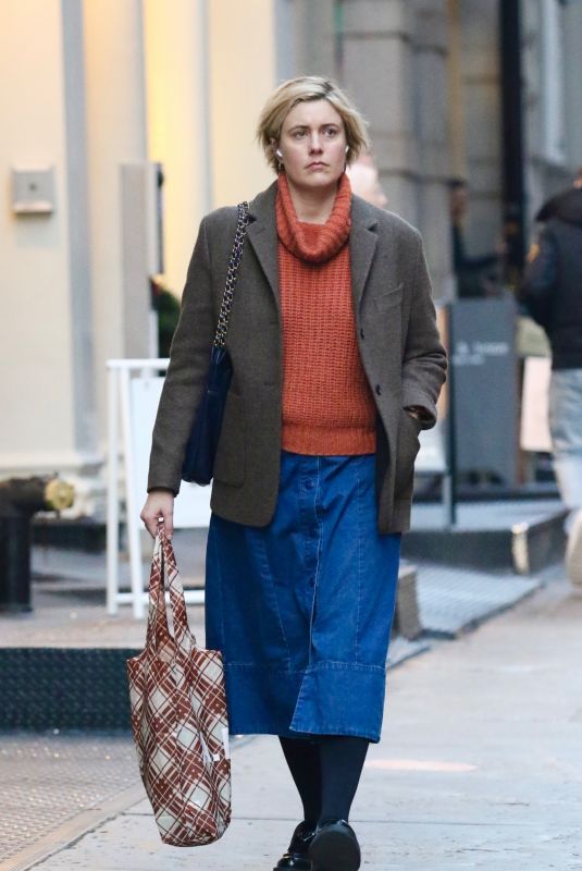 GRETA GERWIG Out and About in New York 12/26/2023