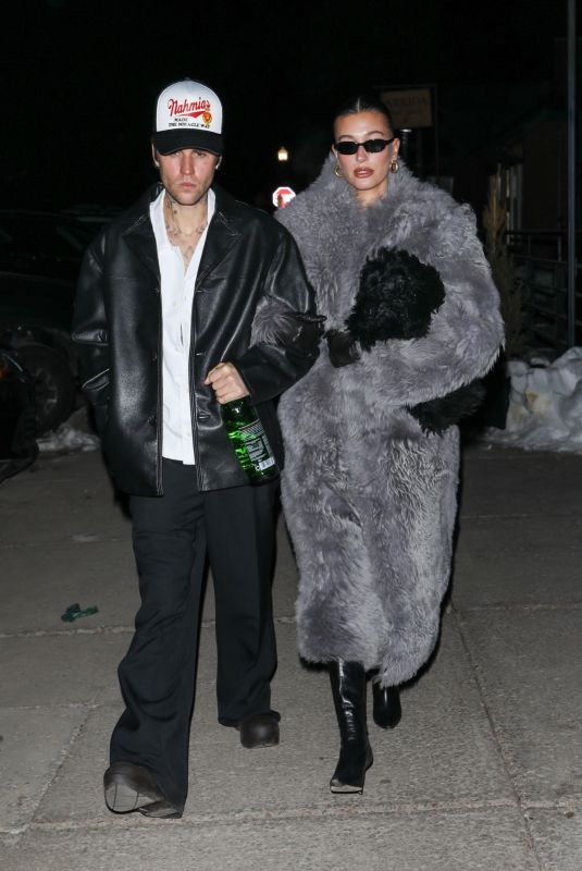 HAILEY and Justin BIBER Out for Dinner in Aspen 12/17/2023