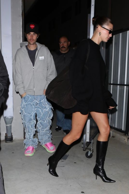 HAILEY and Justin Bieber Leaves a Church in Los Angeles 11/29/2023